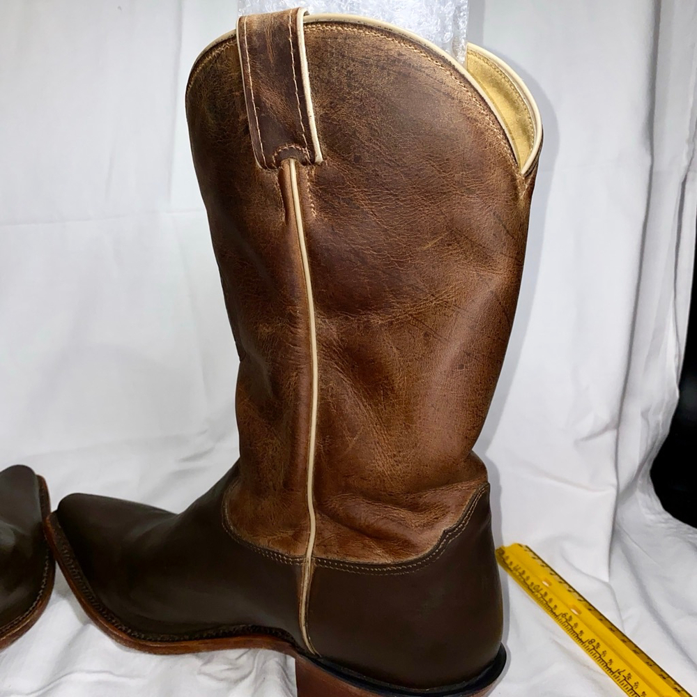 Men's Nocona Boots with University of Alabama Logo Brown Tan Boots Size 12 - Picture 6 of 15